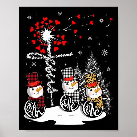Faith Hope Liebe Snowman Jesus Dandelion Christlic Poster (Vorne)