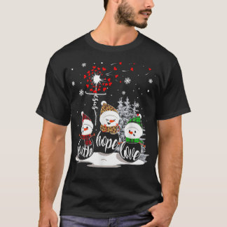 Faith Hope Liebe Snowman Jesus Dandelion Christlic T-Shirt