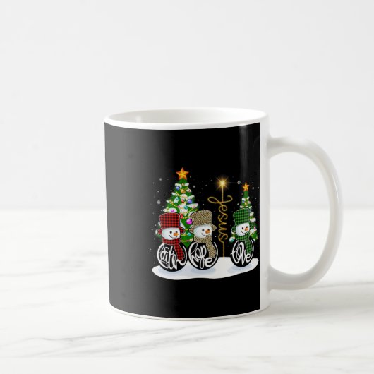 Faith Hope Liebe Snowman Jesus Fun Xmas Cross für Kaffeetasse (Rechts)