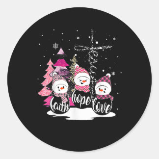 Faith Hope Liebe Snowman Jesus Xmas Tree Christlic Runder Aufkleber