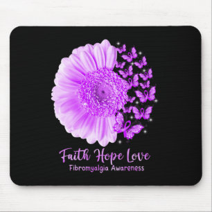 Faith Hope Liebe Sonnenblume Schmetterling Fibromy Mousepad