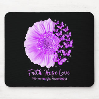 Faith Hope Liebe Sonnenblume Schmetterling Fibromy Mousepad