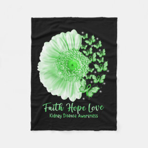 Faith Hope Liebe Sonnenblume Schmetterling Nierene Fleecedecke