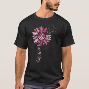 Faith Hope Liebe Sonnenblumen Brustkrebs Bewusstse T-Shirt