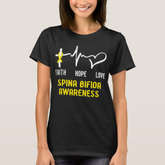 Faith Hope Liebe Spina Bifida Bewusstsein T-Shirt