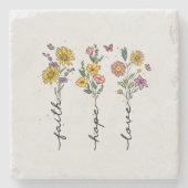 Faith-Hope-Liebe Steinuntersetzer (Vorderseite)