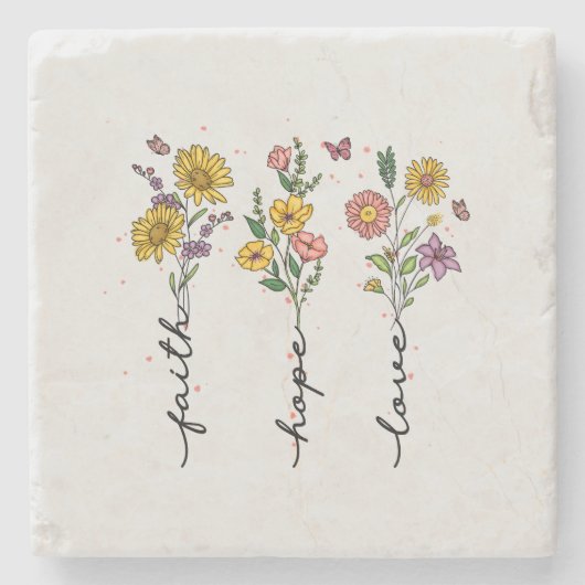 Faith-Hope-Liebe Steinuntersetzer (Vorderseite)