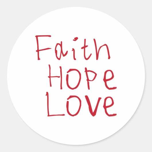Faith Hope Liebe Sticker (Vorderseite)