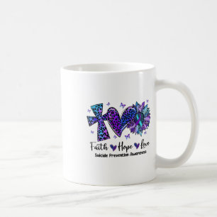 Faith Hope Liebe Sunflower Leopard Suicide Awarene Kaffeetasse