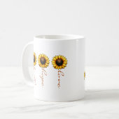 Faith Hope Liebe Sunflower Personalisiert Kaffeetasse (Vorderseite Links)