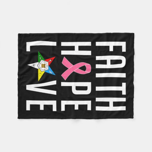 Faith Hope Liebe The Eastern Star Breast Cancer Aw Fleecedecke (Vorderseite (Horizontal))