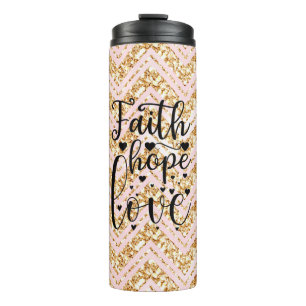 Faith Hope Liebe Thermosbecher
