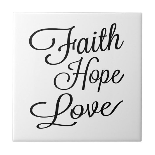 Faith Hope Liebe Tile Fliese (Vorderseite)