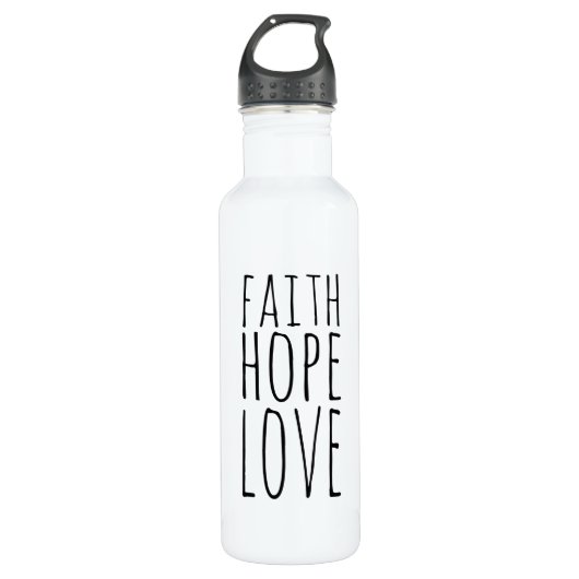 Faith Hope Liebe Trinkflasche (Vorderseite)