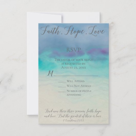 Faith Hope Liebe UAWG Reply Card Einladung (Vorderseite)