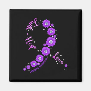 Faith Hope Liebe Überdosis Awareness Ribbon Blume  Magnet