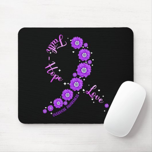 Faith Hope Liebe Überdosis Awareness Ribbon Blume  Mousepad (Mit Mouse)