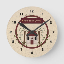 Faith Hope Liebe Wall Clock Runde Wanduhr
