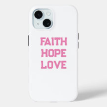 Faith Hope Liebe white pink