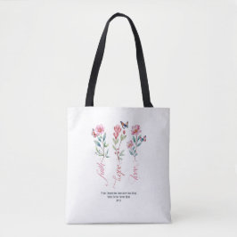 Faith Hope Liebe Wildblumen Kirche Bibel Custom Tasche