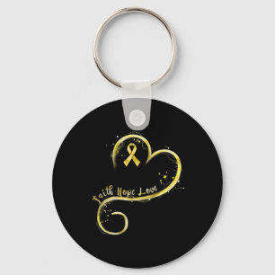 Faith Hope Liebe Yellow Ribbon Childhood Cancer Aw Schlüsselanhänger