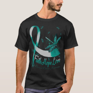 Faith Hope Liebe Zervical Cancer Awareness Dragonf T-Shirt