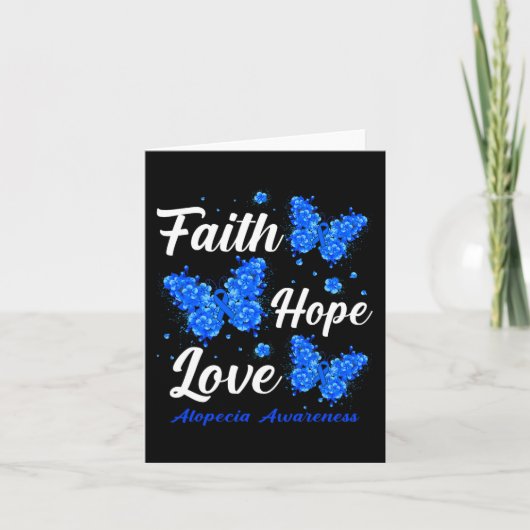 Faith Hope Love Alopecia Awareness Butterfly Karte (Vorderseite)