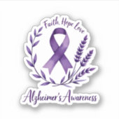 Faith Hope Love Alzheimer's Awareness Dragonfly (1 Aufkleber (Vorderseite)