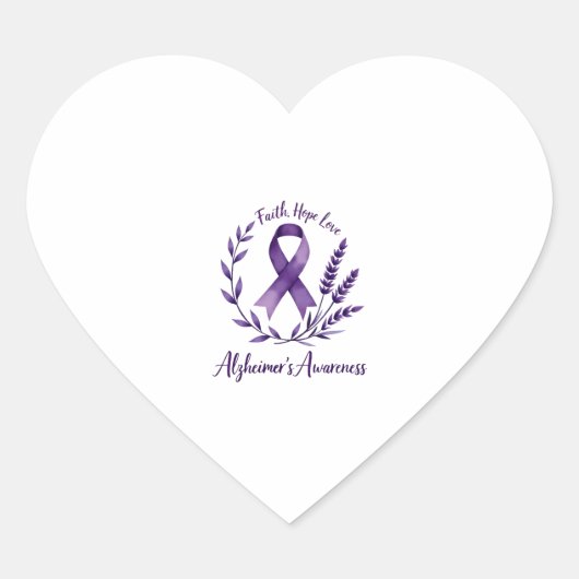 Faith Hope Love Alzheimer's Awareness Dragonfly (1 Herz-Aufkleber (Vorderseite)