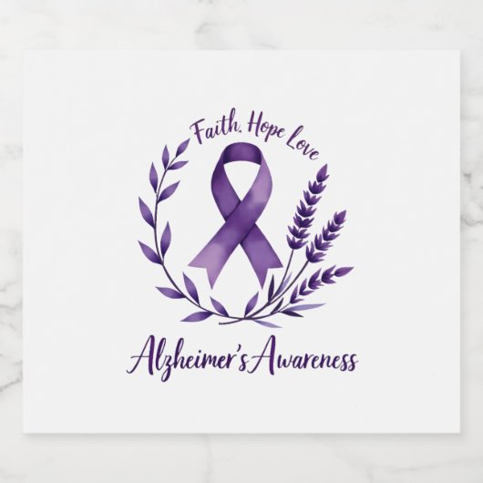 Faith Hope Love Alzheimer's Awareness Dragonfly (1 Schaumweinetikett (Einzelnes Label)