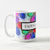 Faith Hope Love Artsy Watercolor Flowers Pattern Kaffeetasse (Links)