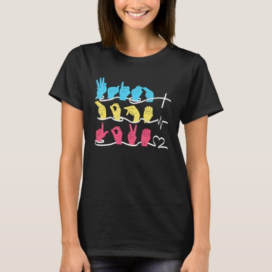 Faith Hope Love ASL American Sign Language T-Shirt (Vorderseite)