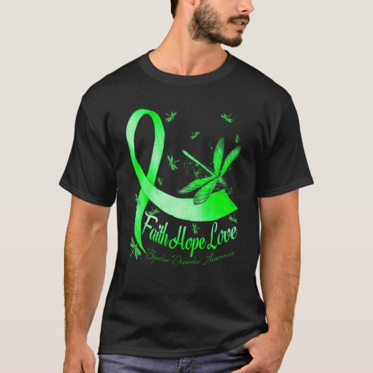 Faith Hope Love Bipolar Disorder Awareness Dragonf T-Shirt (Vorderseite)