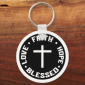 Faith Hope Love Blessed Christian Quote Custom Schlüsselanhänger (Vorderseite)