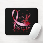Faith Hope Love Brain Aneurysm Awareness Dragonfly Mousepad (Mit Mouse)