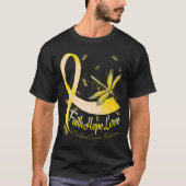 Faith Hope Love Childhood Cancer Awareness Dragonf T-Shirt (Vorderseite)