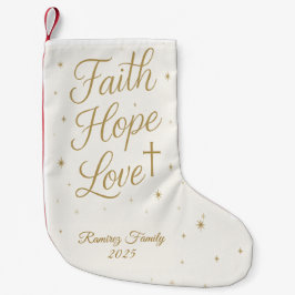 Faith Hope Love Christian Christmas Stocking Kleiner Weihnachtsstrumpf