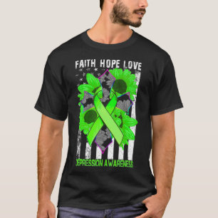 Faith Hope Love Crossing Depression Awareness T-Shirt