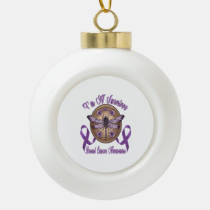 Faith Hope Love Draquelly Breast Cancer Awareness Keramik Kugel-Ornament