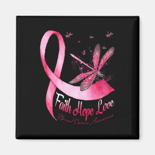 Faith Hope Love Draquelly Breast Cancer Awareness Magnet