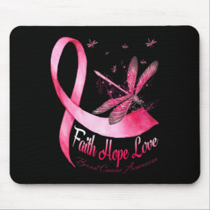 Faith Hope Love Draquelly Breast Cancer Awareness Mousepad