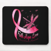 Faith Hope Love Draquelly Breast Cancer Awareness Mousepad (Vorne)
