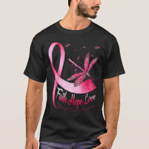 Faith Hope Love Draquelly Breast Cancer Awareness T-Shirt