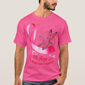 Faith Hope Love Draquelly Breast Cancer Awareness T-Shirt