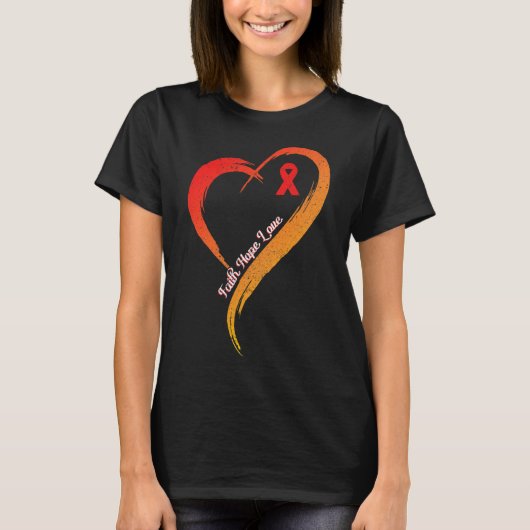 Faith Hope Love Heart Disease Awareness Cardiologi T-Shirt (Vorderseite)