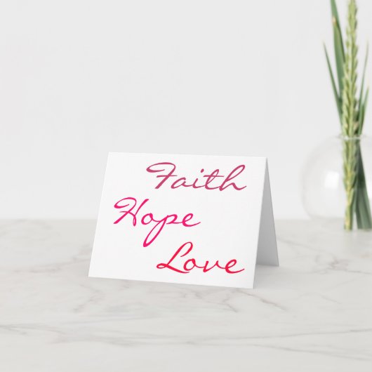 Faith, Hope, Love Karte (Vorderseite)