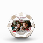 Faith Hope Love Modern Beige Family Fotoblock (Vorderseite)