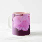 Faith Hope Love Monogram Name Pink Cherry Blossom Zweifarbige Tasse (Vorderseite Links)