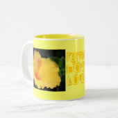 Faith Hope Love Monogram Name Vine Yellow Blossoms Zweifarbige Tasse (Vorderseite Links)