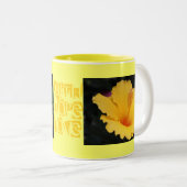 Faith Hope Love Monogram Name Vine Yellow Blossoms Zweifarbige Tasse (VorderseiteRechts)